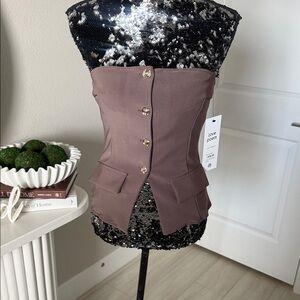 Love Poem Women's Strapless Brown Top